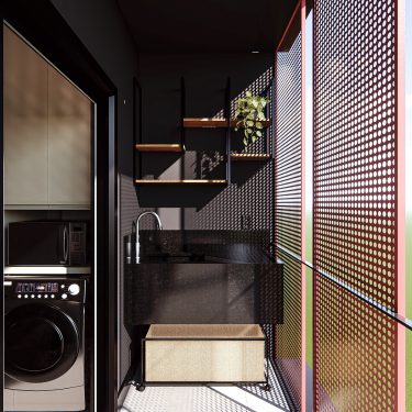 varanda com possibilidade de instalação de tanque externo, apartamento Opção 2 - Tropicália Arquitetura